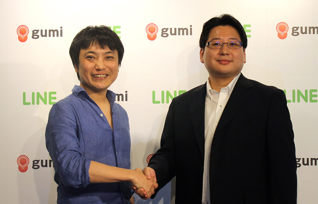 gumi國光氏（左）とLINE舛田氏