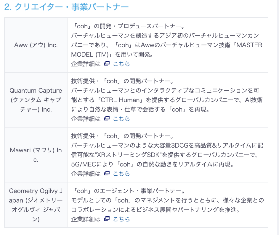 KDDIがバーチャル人間「coh」発表、5Gの超低遅延技術を活用したリアルタイムクラウドレンダリング採用
